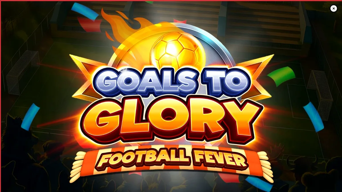Interface vibrante do slot Goals to Glory Football Fever com personagens animais