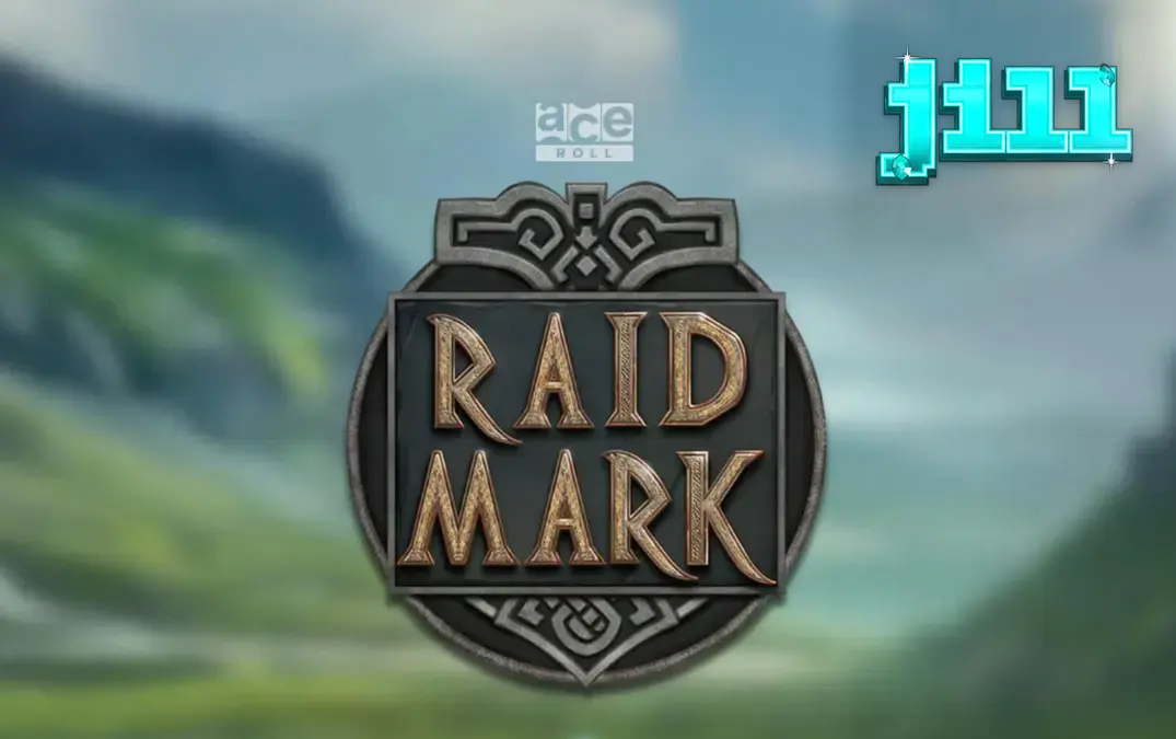 Cena de batalha viking com navios e escudos no slot Raidmark
