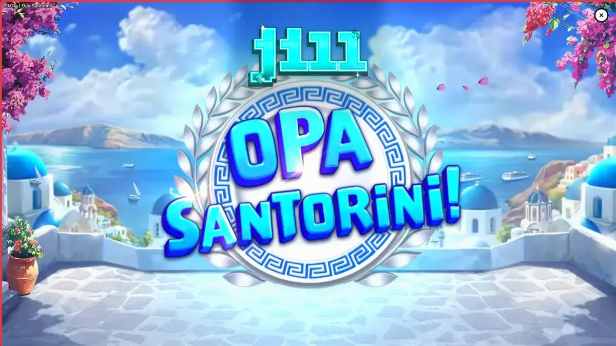 Interface do jogo Opa Santorini em um dispositivo móvel